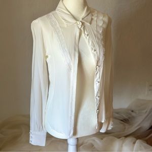 OG Reformation!  White Lace Buttoned Blouse, XS